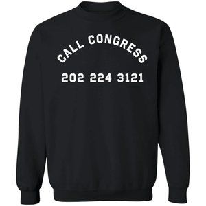 Crooked Media CALL CONGRESS EMBROIDERED SWEATSHIRT NAVY
